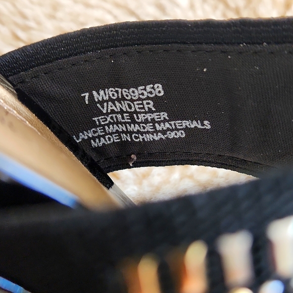 Gorgeous NWOT Coach And Four Dress Wedge Heel Sandals 🩶💛🖤 - Picture 7 of 16